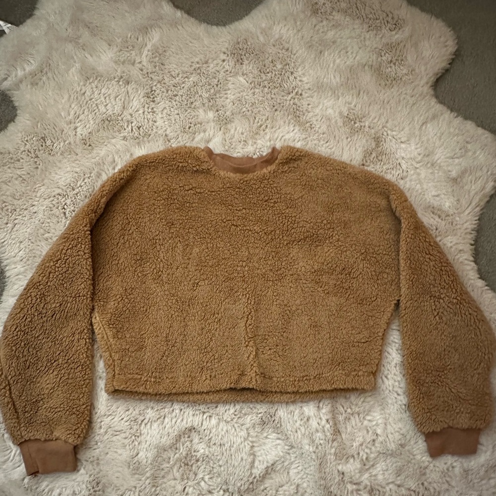 Bardot Brown Teddy Jacket with Cropped Style and Cozy Texture